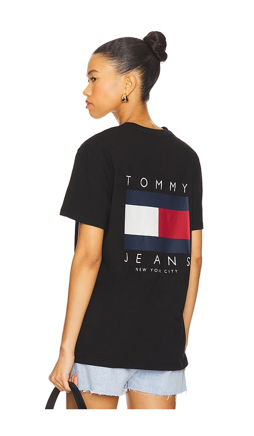 Flag Graphic Backprint Tee in Black. - size XL/1X (also in L, M, S, XS)