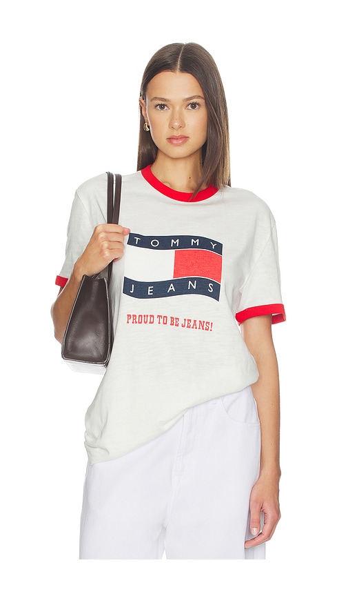 Tommy Jeans Waving Flag Ringer Tee