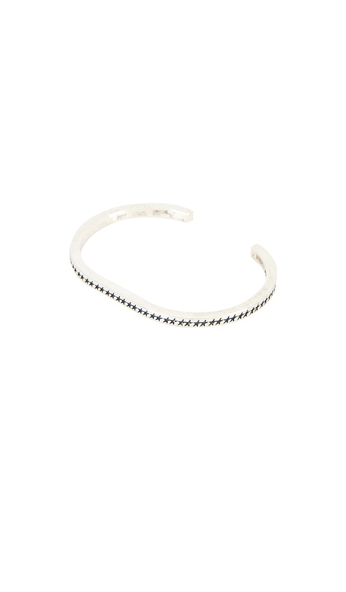 Icon Monogram S Bangle in Metallic Silver. - size 19cm (also in 17cm)