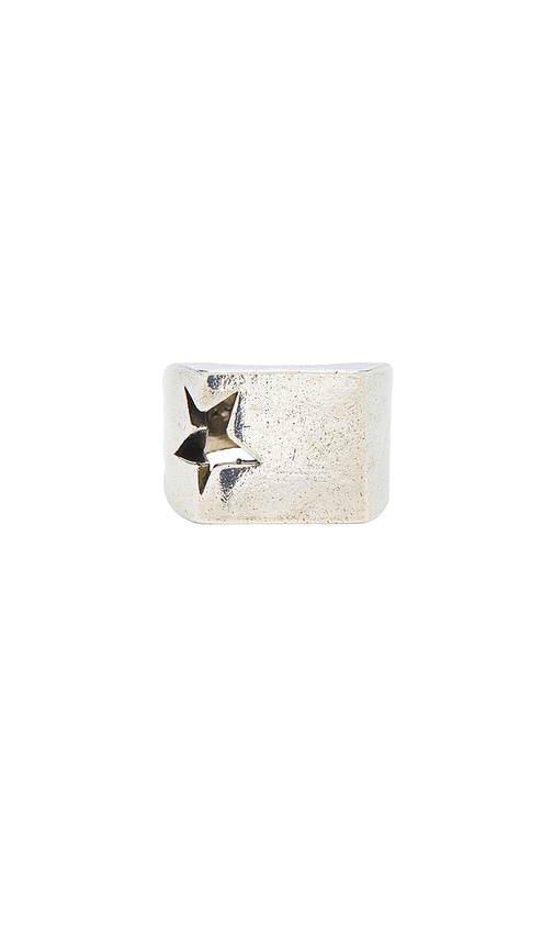 Falling Star Ring in Metallic Silver. - size 20 (also in 16, 18, 22)