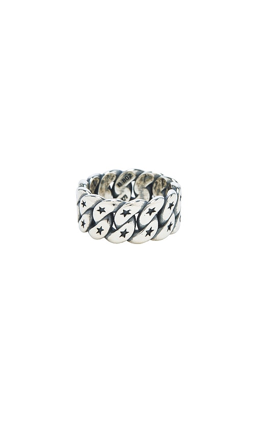 Cuban Monogram Ring in Metallic Silver. - size 20 (also in 16, 18, 22)