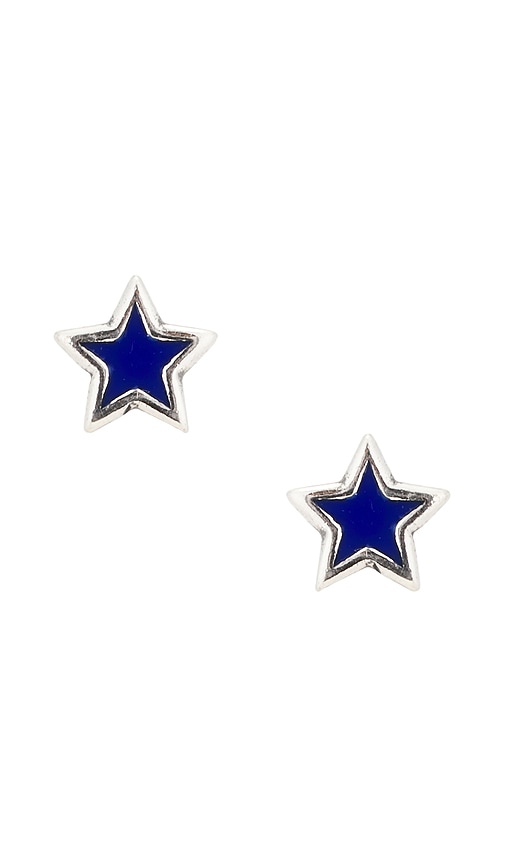 Two Jeys Enameled Star Studs In Silver