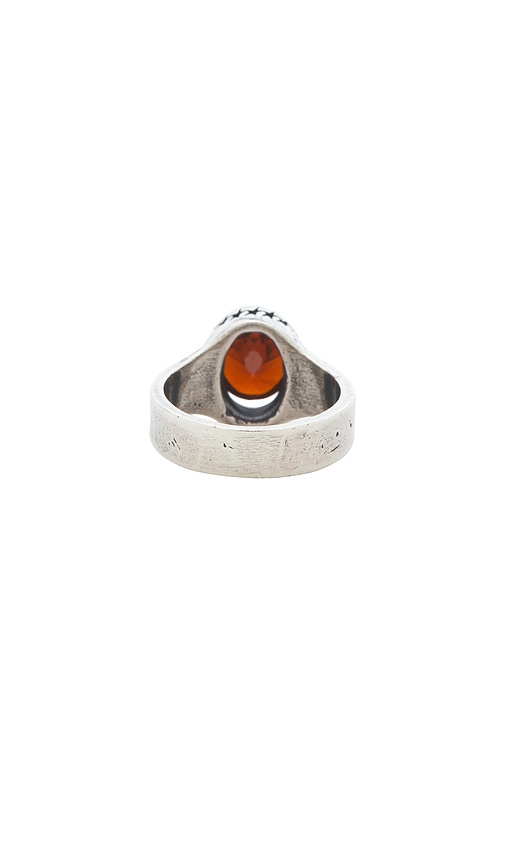  Two Jeys Icon Link Ruby Ring In Metallic Silver. Size 16. Also In 18, 20, 22. 