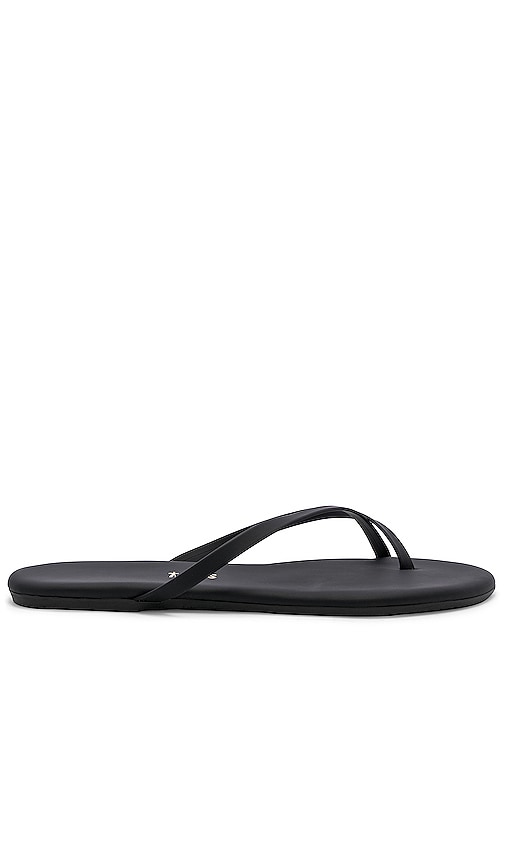 TKEES Riley Faux Leather Sandal in Matte Black