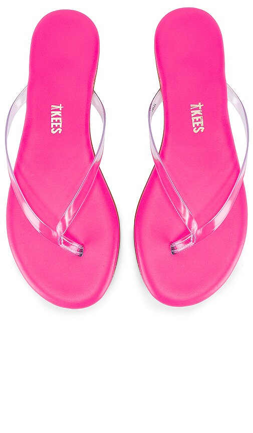 TKEES Clear Neon Flip Flop in Pink Lil 