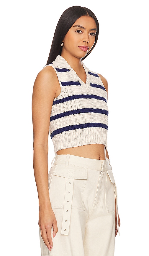 Shop The Knotty Ones Aukstaitija Crop Top In Striped Blue