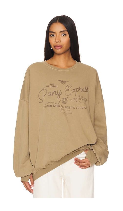 Shop The Laundry Room Pony Express Sweatshirt In Camel Gold