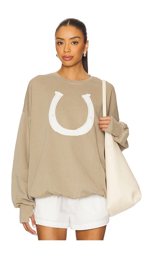 Horseshoe Patchwork Jump Jumper in Taupe. - size XS (also in L, M, S, XL)