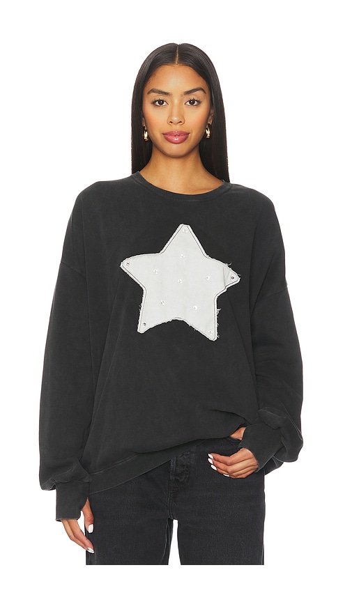 The Laundry Room Rhinestone Star Sweatshirt In Black