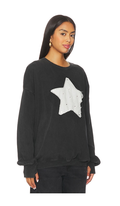 The Laundry Room Rhinestone Star Sweatshirt In Black
