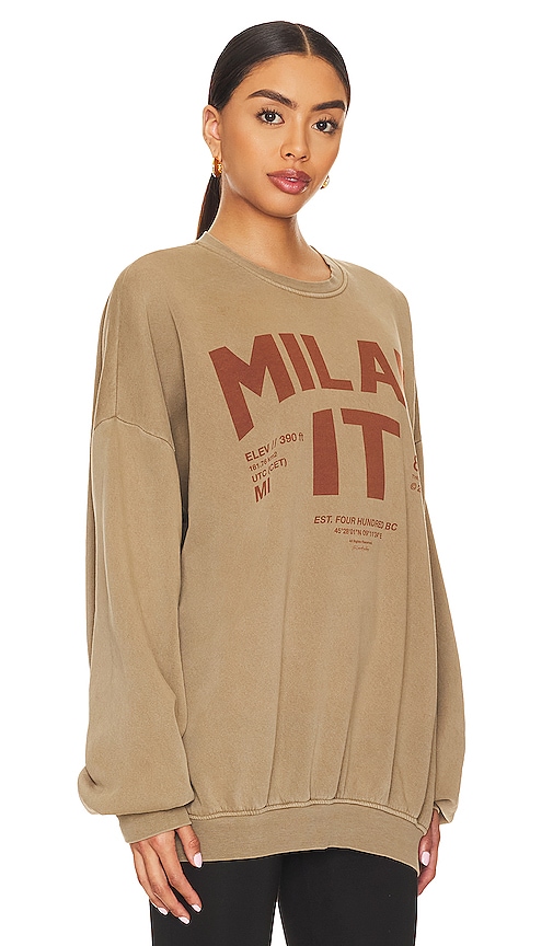 Shop The Laundry Room Welcome To Milan Sweatshirt In Camel Gold