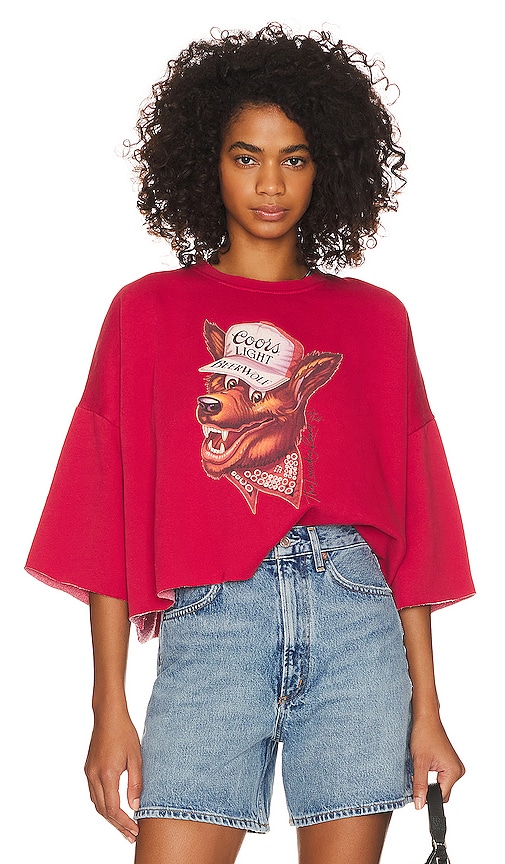 The Laundry Room Beer Wolf Crop Jumper In Red