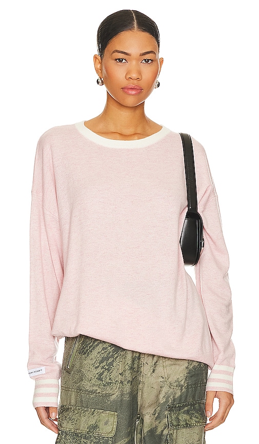 The Laundry Room Varsity Cashmere Sweater In Blush
