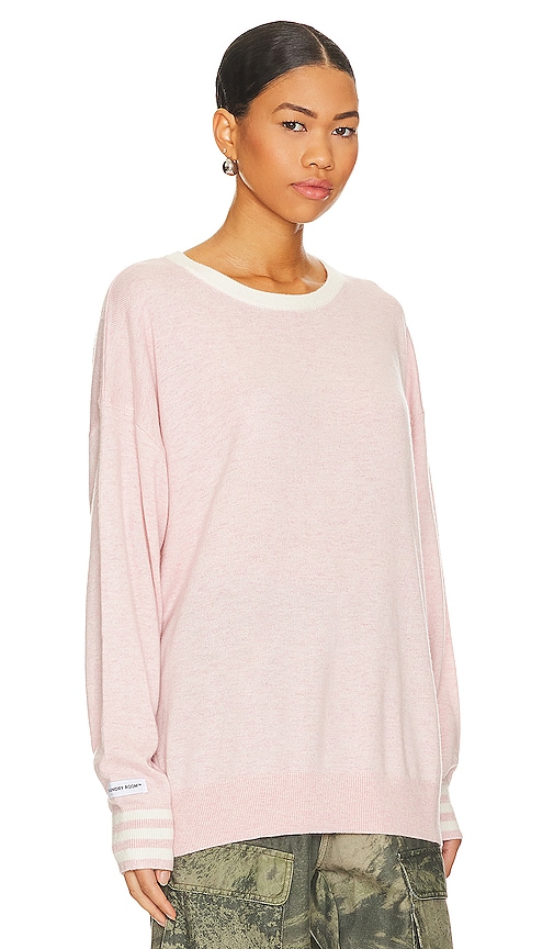 Shop The Laundry Room Varsity Cashmere Sweater In Blush