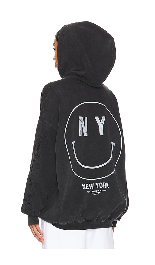 The Laundry Room New York Smiley Hideout Hoodie in Black Snow