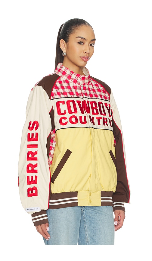  The Laundry Room Blouson Racing Cowboy Country Grown Wild Berries En Cream,red. Taille L. Also En S. 