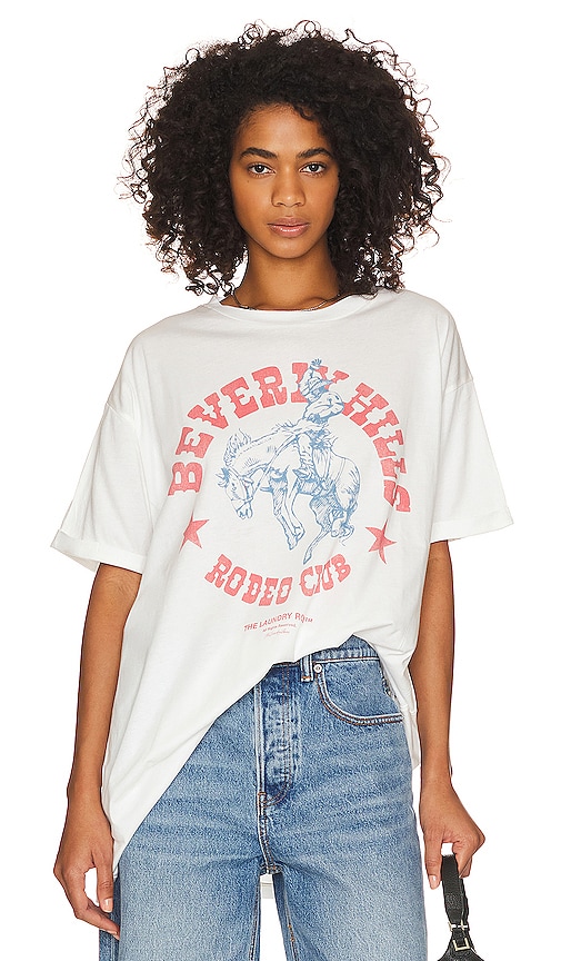 The Laundry Room Beverly Hills Rodeo Club Oversized Tee In White