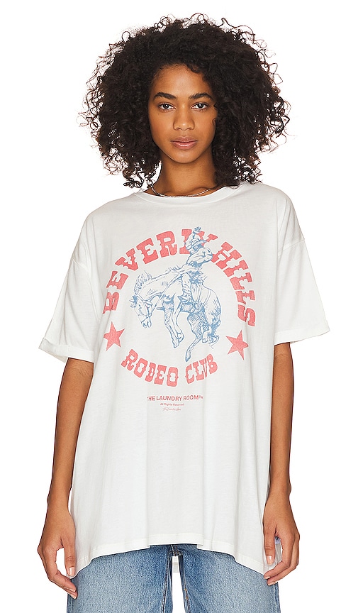 Shop The Laundry Room Beverly Hills Rodeo Club Oversized Tee In White
