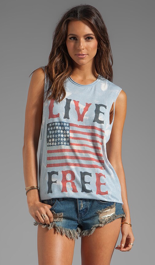 Live Free Lightening Wash Muscle Tee