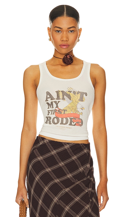 The Laundry Room Rodeo Queen Rib Tank In White