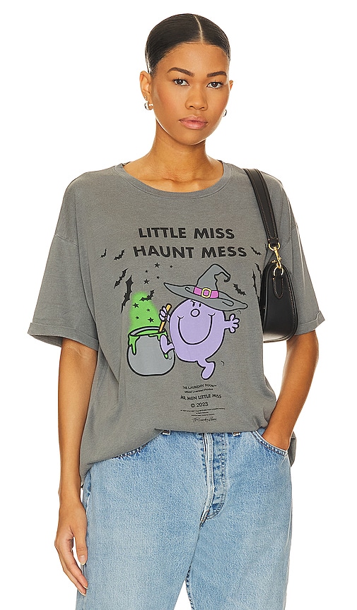 The Laundry Room Little Miss Haunt Mess Oversized Tee In Gravity Grey