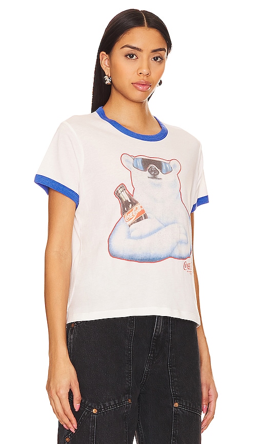 Shop The Laundry Room Polar Bear Coca Cola Perfect Ringer Tee In White & Blue