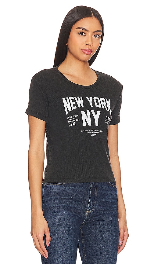 Shop The Laundry Room Welcome To New York Baby Rib Tee In Black Snow