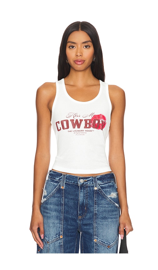 Shop The Laundry Room Kiss Me Cowboy Rib Tank In 화이트