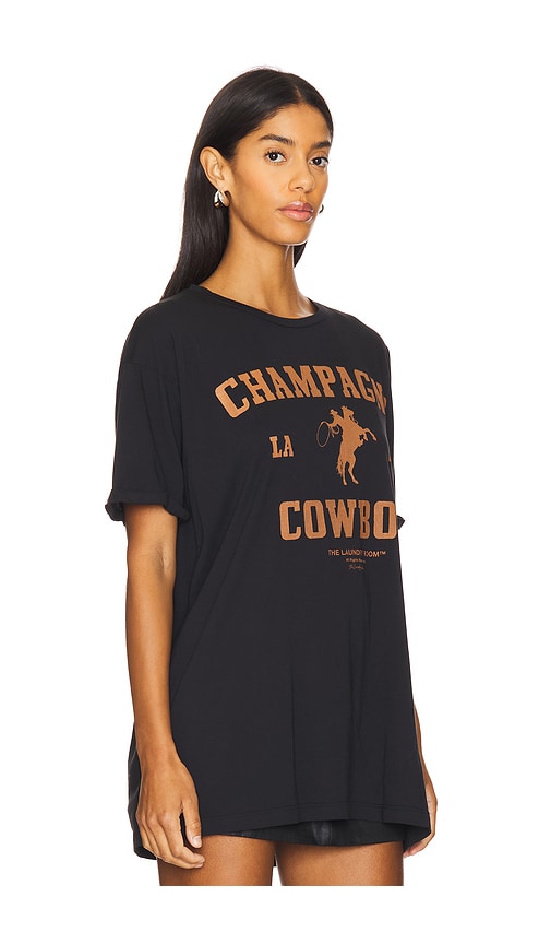 The Laundry Room Champagne Cowboy Oversized Tee In Black
