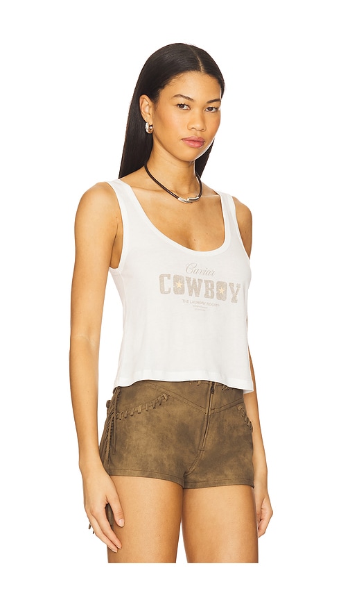 The Laundry Room Caviar Cowboy Boxy Tank In White