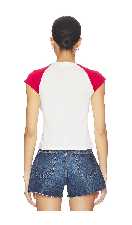  The Laundry Room Kurzes T-shirt Mit Raglanärmeln Cherries Embroidery In White. Größe S. Also In Xs, M, L, Xl. 