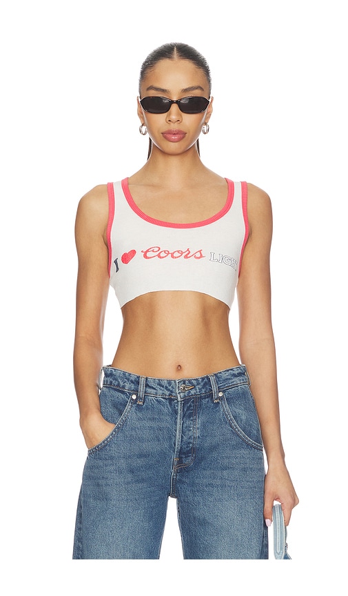 The Laundry Room I Heart Coors Light Super Crop Rib Tank Top