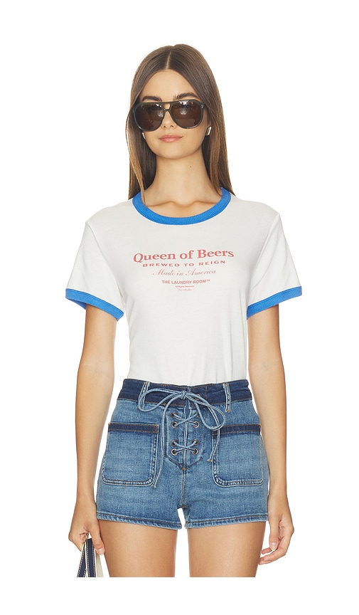 The Laundry Room Queen Of Beers Perfect Ringer Tee