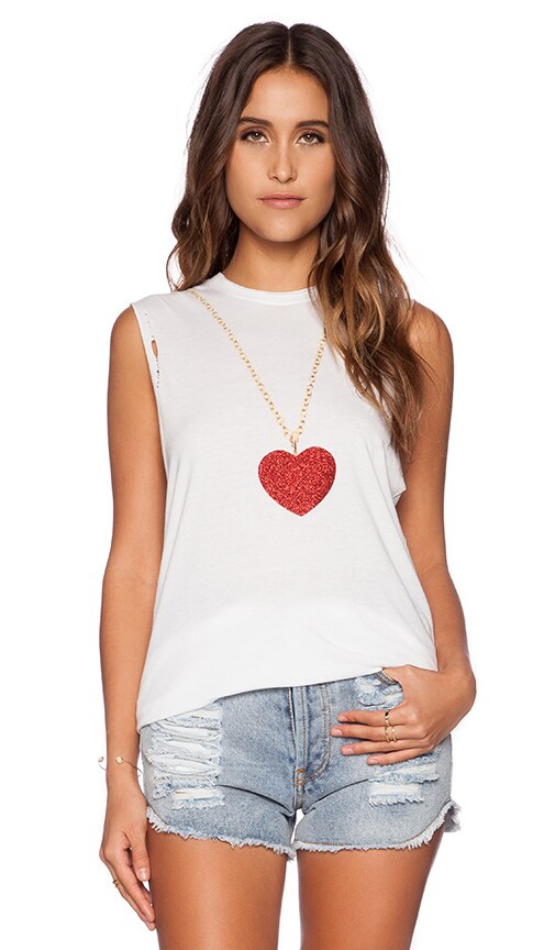 Heart Necklace Muscle Tee