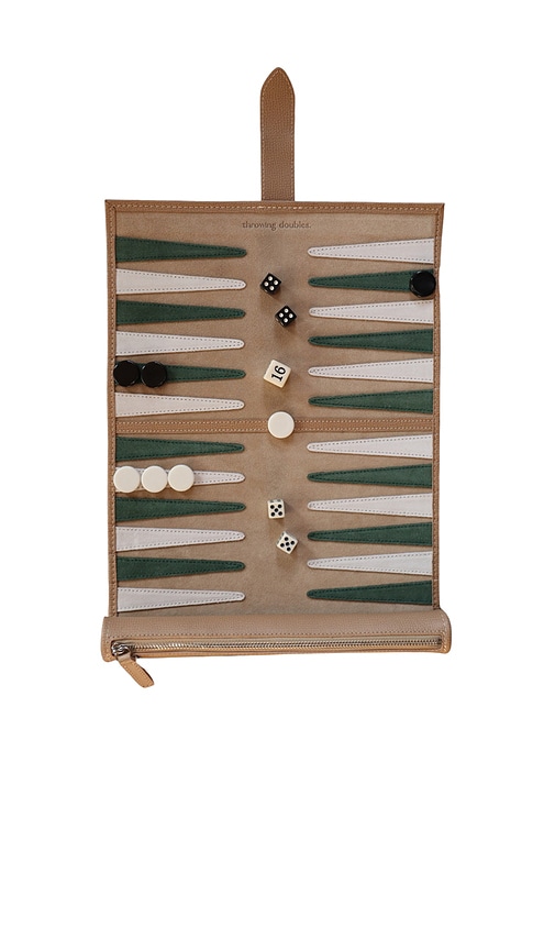 Throwing Doubles Tulum Travel Backgammon Board In Neutral