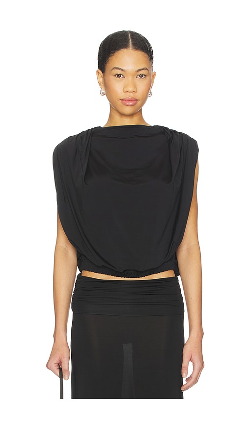 Black Draped Blouse - Free Shipping & Returns | REVOLVE