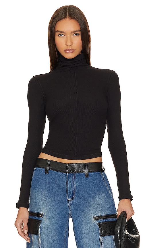 The Line By K Mads Long Sleeve Top In Black