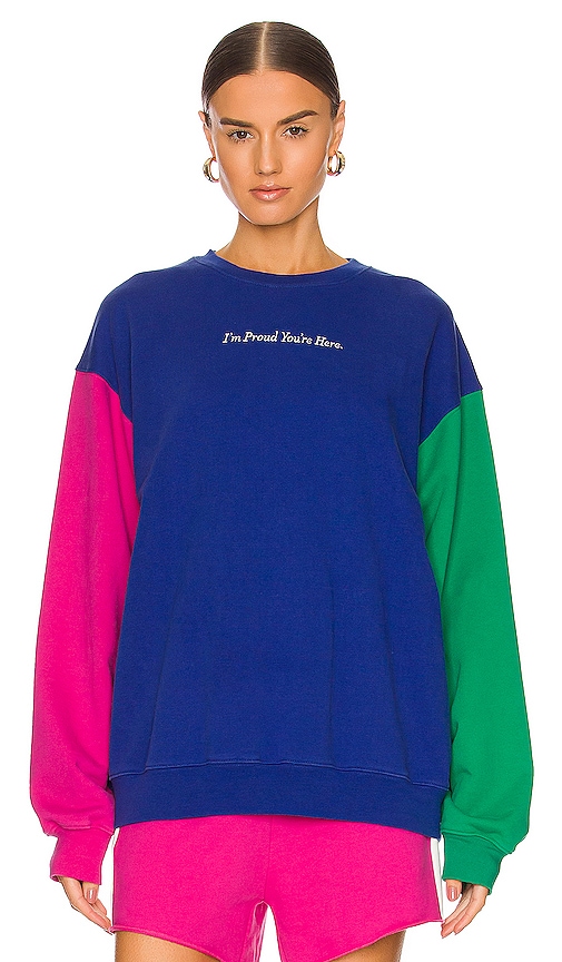 The Mayfair Group Pride Color Block Crewneck In Pink | ModeSens