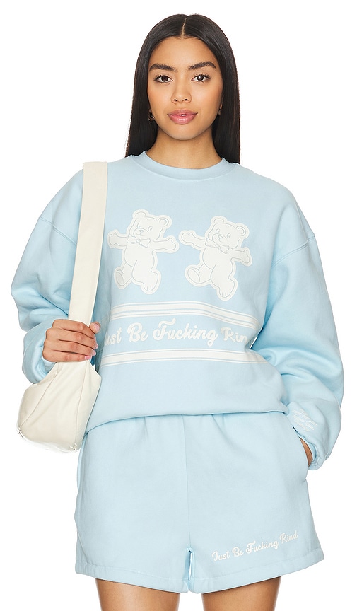 The Mayfair Group Just Be Fucking Kind Sweatshirt In Baby Blue