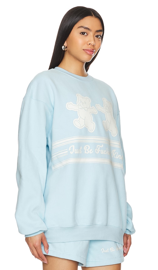 Shop The Mayfair Group Just Be Fucking Kind Sweatshirt In Baby Blue