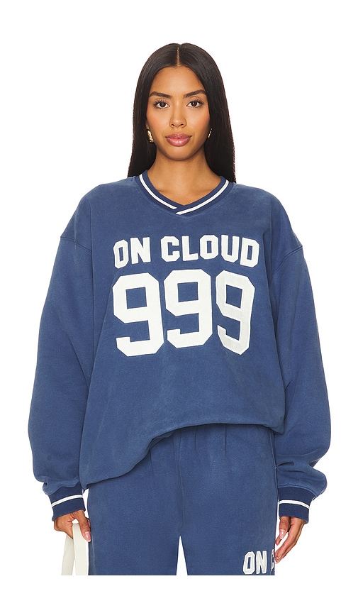 Shop The Mayfair Group On Cloud Nine V Neck Sweatshirt In 블루