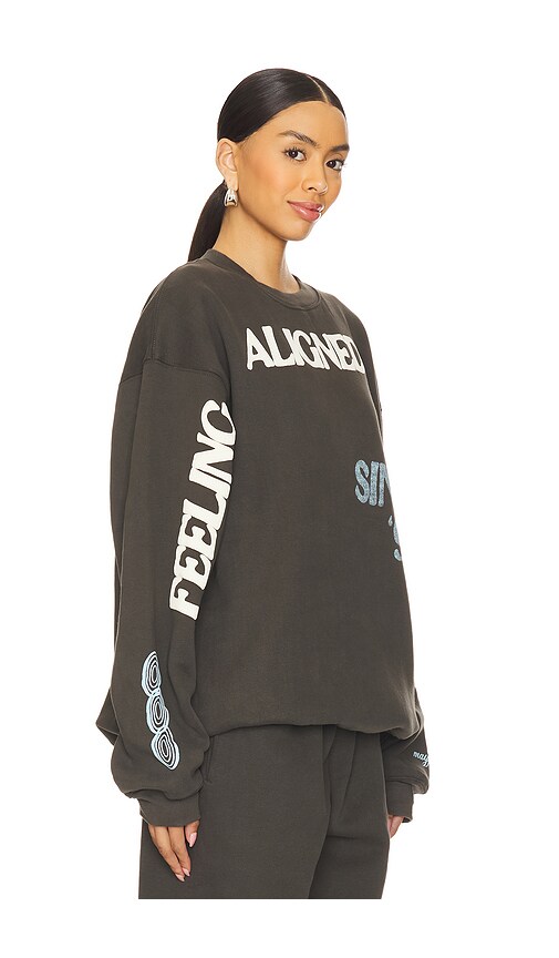 The Mayfair Group The Alignment Tour Oversize Fleece Graphic Sweatshirt In 深灰色