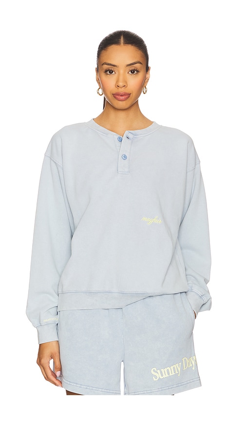 The Mayfair Group Sunny Days Are Coming Henley Sweatshirt In Gray