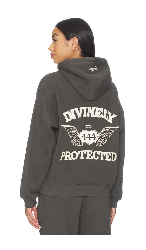 The Mayfair Group Divinely Protected Relaxed Hoodie In Gray