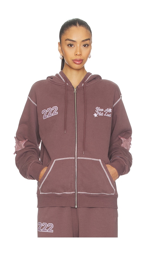  The Mayfair Group Orebella By Bella Hadid X Mayfair On Your Way Back To Yourself Zip-up Hoodie In Brown. Size S/m. Also In Xs, M/l, L/xl. 