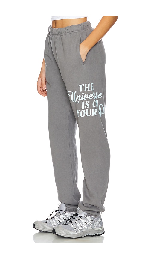 Shop The Mayfair Group Universe Is On Your Side Sweatpants In Grey