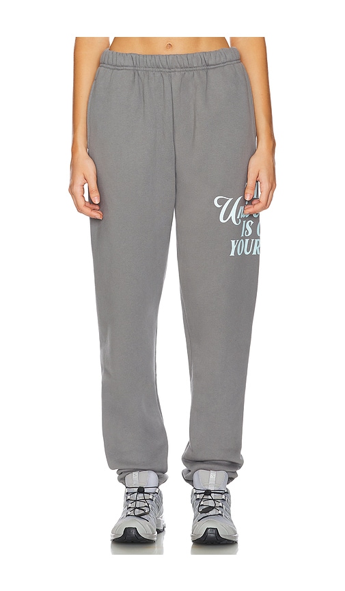 Shop The Mayfair Group Universe Is On Your Side Sweatpants In Grey