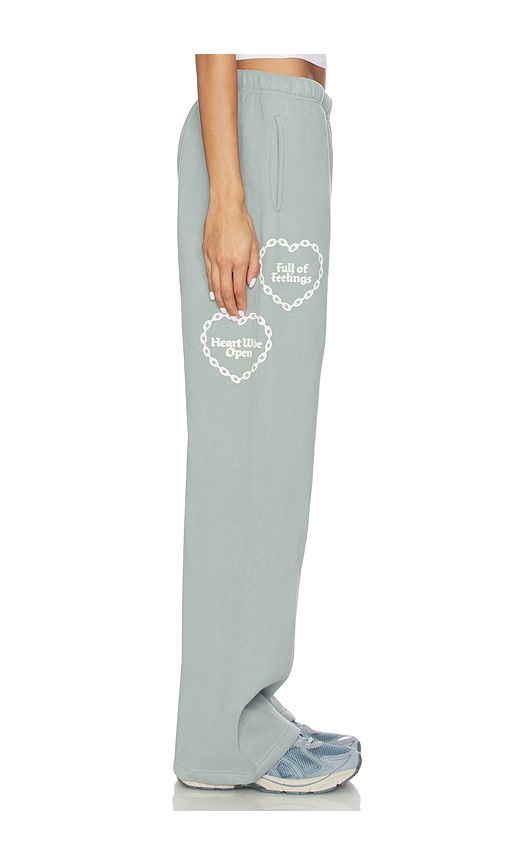 The Mayfair Group Soulful Cotton Blend Wide Leg Sweatpants In Blue