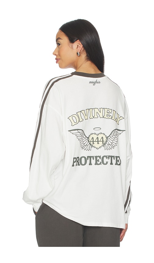 The Mayfair Group Divinely Protected Long Sleeve Tee In White