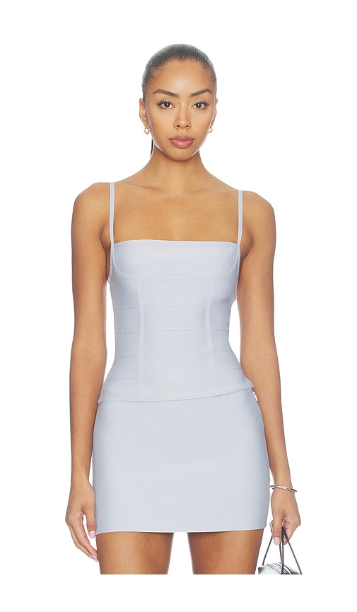 Tiger Mist Tahnia Bandage Top In Dove Grey
